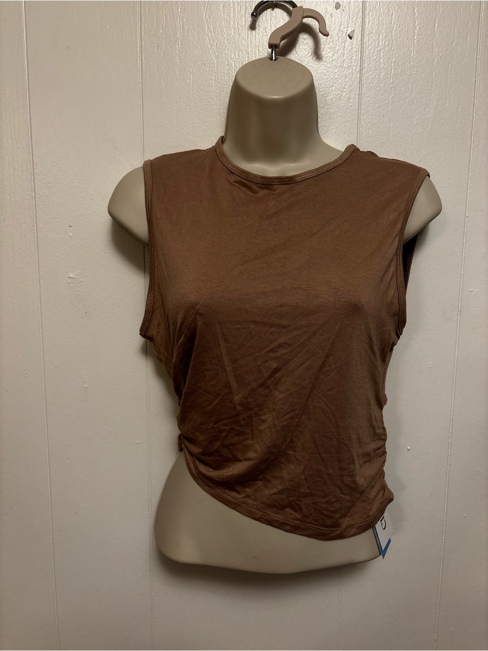 Cider Brown Sleeveless Muscle Tee